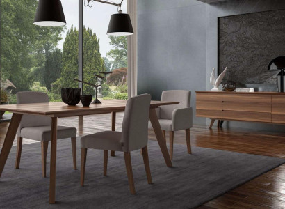 Dining room set luxury natural walnut sideboard sideboard chairs design